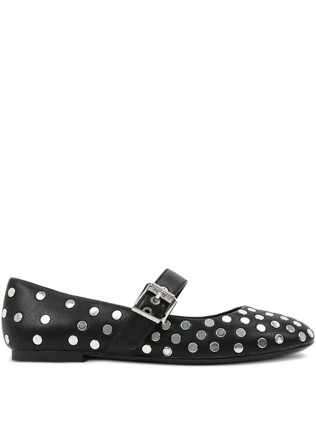  Karl Lagerfeld Stud-embellished Buckle Ballet Flats - Black 