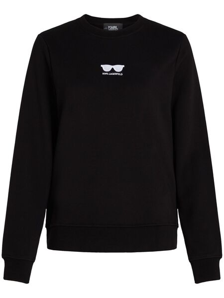  Karl Lagerfeld Sunglasses-embroidered Sweatshirt - Black 