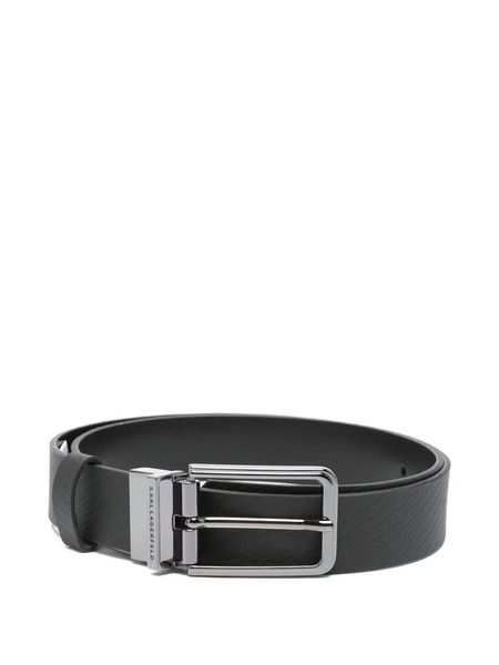  Karl Lagerfeld Textured Buckle Belt - Black 
