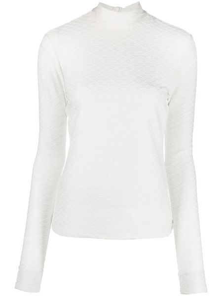  Karl Lagerfeld Textured Long-sleeve Top - White 