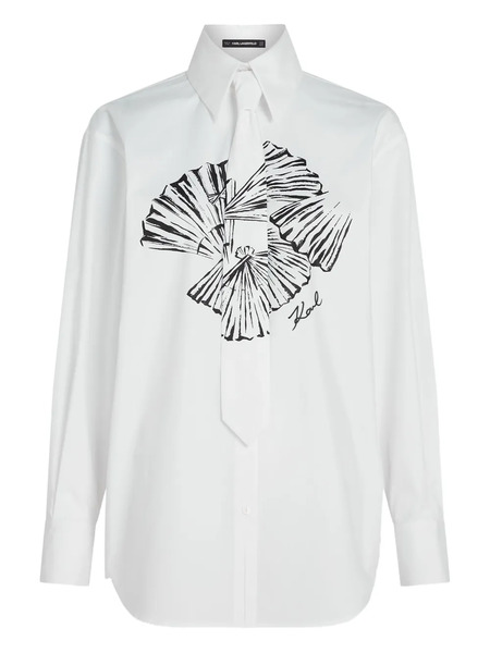  Karl Lagerfeld Tie-detailing Shirt - White 