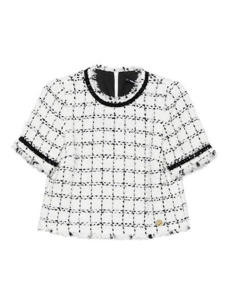  Karl Lagerfeld Tweed Short-sleeved Top - White 