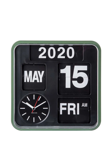  Karlsson Flip Calendar Wall Clock - Black 