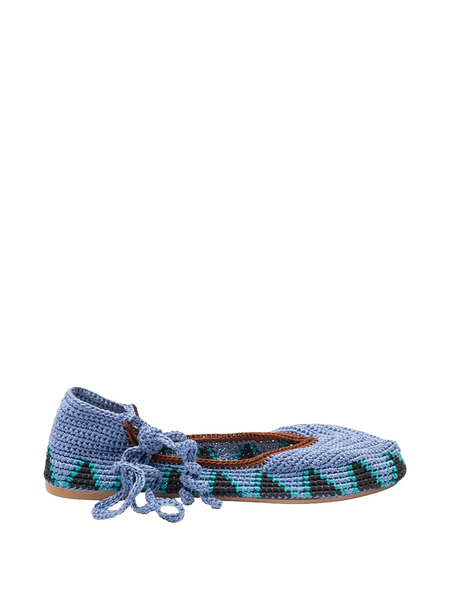 Kashura High Crochet Ballet Flats - Blue 
