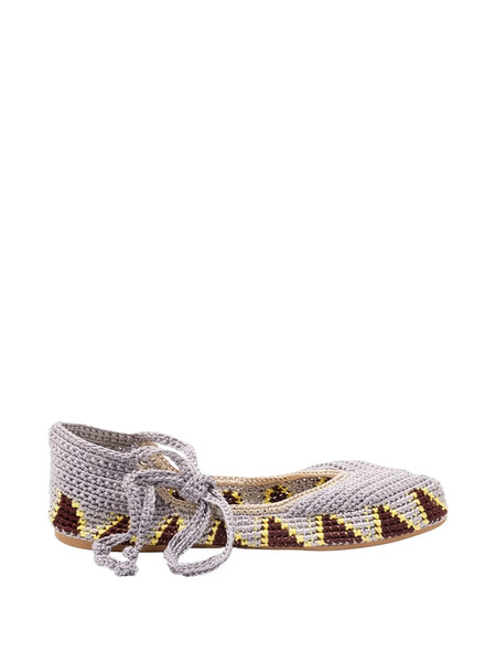 Kashura High Crochet Ballet Flats - Grey 