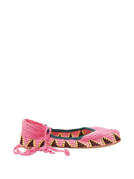  Kashura High Crochet Ballet Flats - Pink 