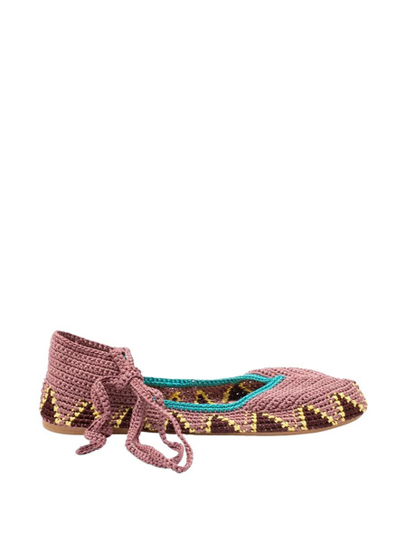  Kashura High Crochet Ballet Flats - Pink 