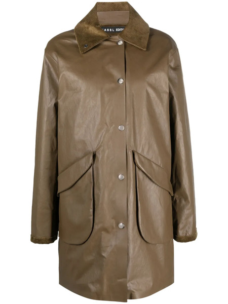  Kassl Editions Corduroy-collar Button-up Coat - Brown 