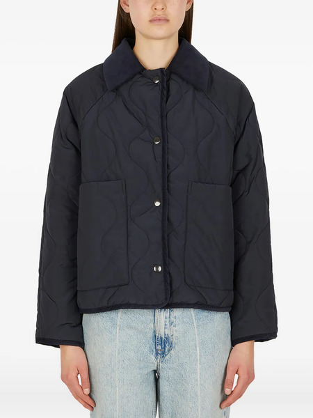  Kassl Editions Corduroy-collar Quilted Jacket - Blue 