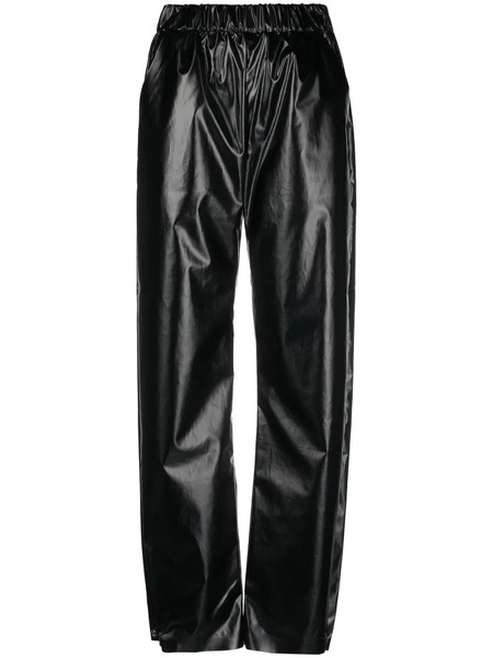  Kassl Editions High-shine Straight-leg Trousers - Black 
