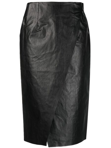  Kassl Editions Strap-detail Wrap Midi Skirt - Black 