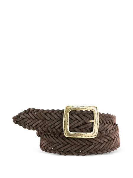  Kate Cate Braided Leather Belt - Brown 