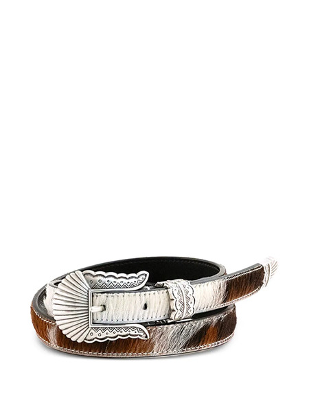  Kate Cate Calf-hair Buckle Belt - Brown 