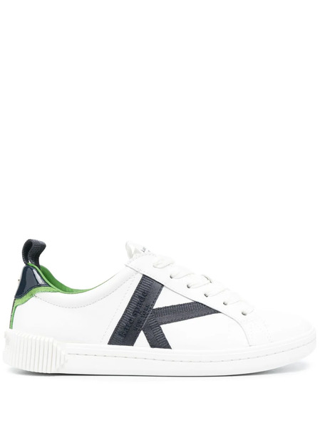 Kate Spade Embossed-logo Leather Sneakers - White 