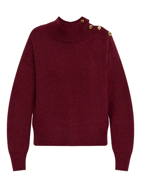  Kate Spade High-neck Shoulder-detail Sweater - Red 