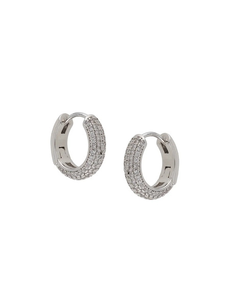  Kate Spade Pave Mini Huggies Earrings - Silver 