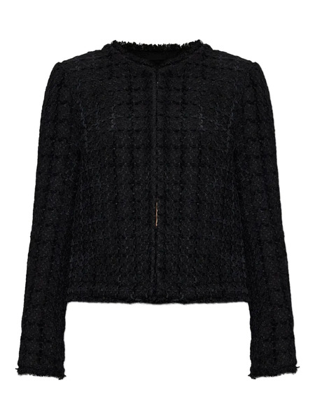  Kate Spade Plaza Tweed Frayed-trim Jacket - Black 