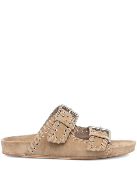  Kennel & Schmenger Braided-suede Buckle Sandals - Brown 