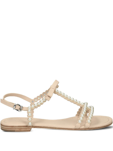  Kennel & Schmenger Elle Pearl-embellished Bow Sandals - Neutrals 