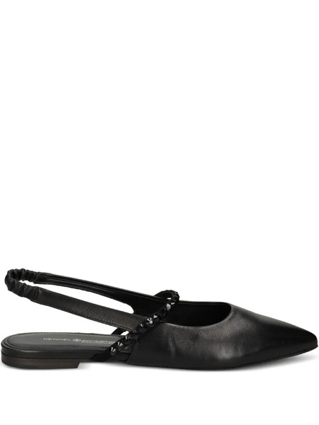  Kennel & Schmenger Greta Leather Slingback Ballerinas - Black 
