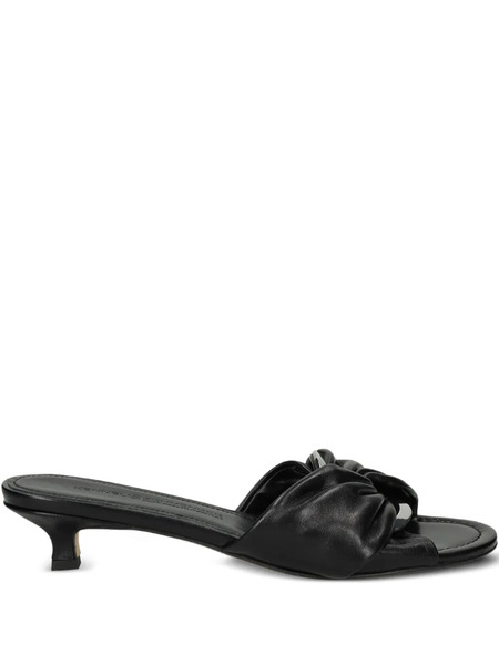  Kennel & Schmenger Knotted Leather Heeled Sandals - Black 
