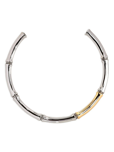  Kenneth Jay Lane Bamboo Necklace - Silver 