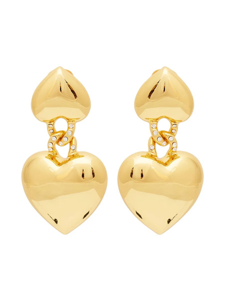  Kenneth Jay Lane Heart-motif Earrings - Gold 