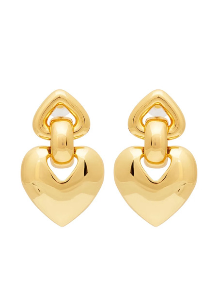  Kenneth Jay Lane Heart-motif Earrings - Gold 
