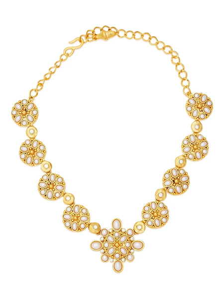  Kenneth Jay Lane Pearl Cabochon Necklace - Gold 