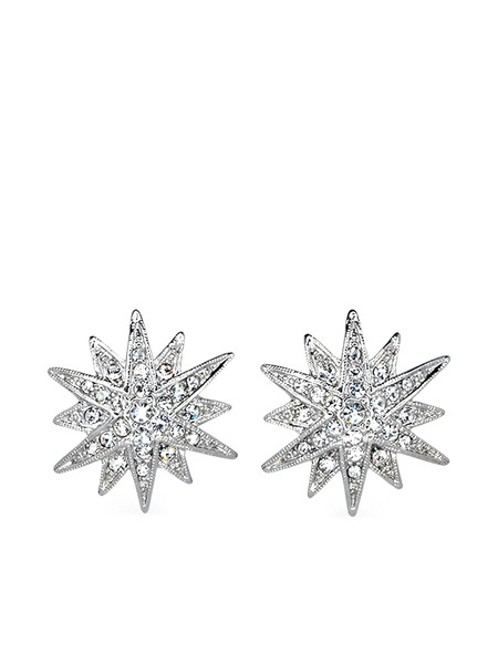 Kenneth Jay Lane Rhodium Star-shape Earrings - Silver 
