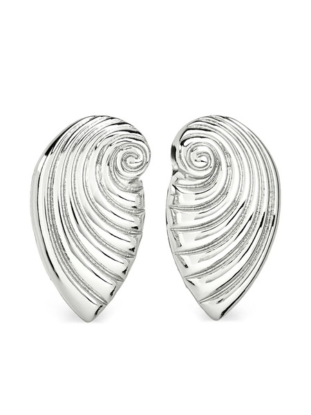  Kenneth Jay Lane Seashell Earrings - Silver 