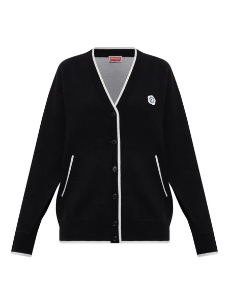  Kenzo Appliqué Trimmed Cardigan - Black 