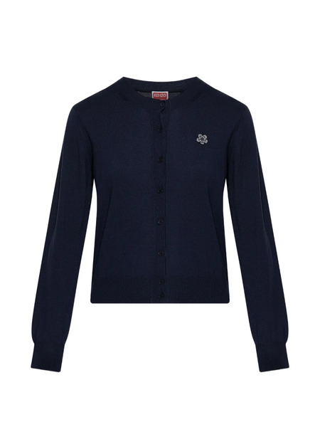  Kenzo Boke Flower Embroidered Cardigan - Blue 
