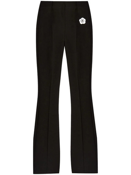  Kenzo Boke Flower 2.0 Embroidered Flared-leg Trousers - Black 