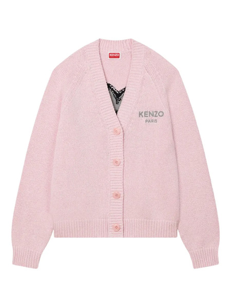  Kenzo Boke Flower V-neck Cardigan - Pink 