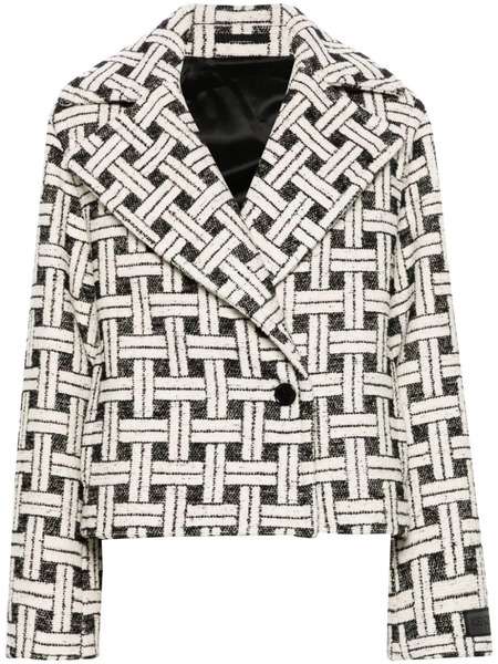  Kenzo Check-pattern Double-breasted Jacket - Black 