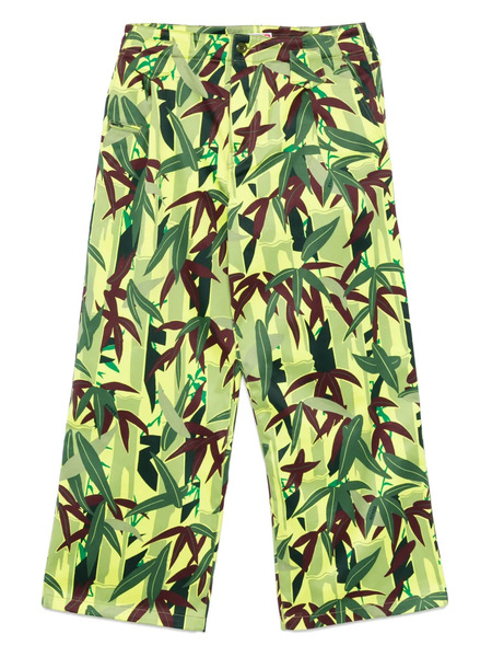  Kenzo Chiku-rin Camo-print Trousers - Green 