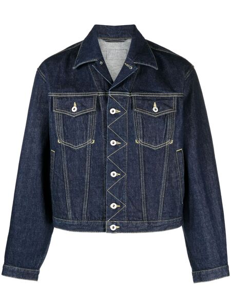  Kenzo Contrast-stitch Denim Jacket - Blue 