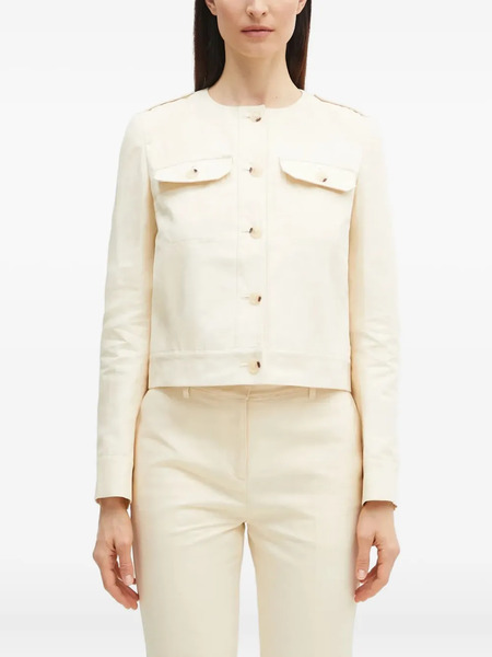  Kenzo Cotton Collarless Jacket - Neutrals 