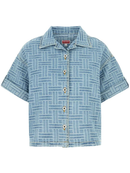  Kenzo Embroidered Denim Shirt - Blue 
