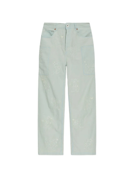  Kenzo Embroidered Five-pocket Jeans - Blue 