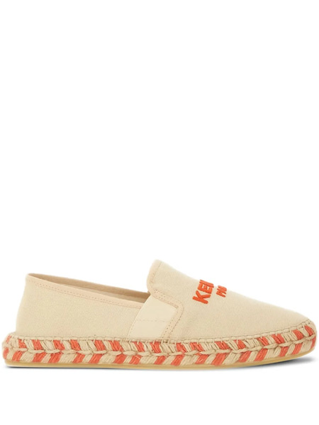  Kenzo Embroidered-logo Espadrille Flats - Neutrals 