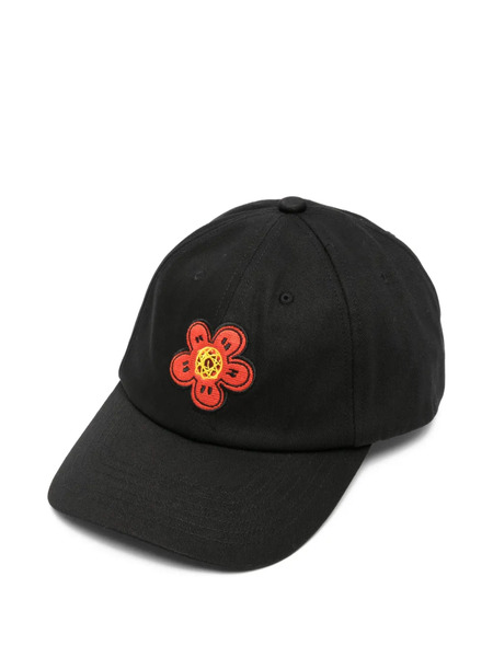 Kenzo Floral-embroidered Cap - Black 