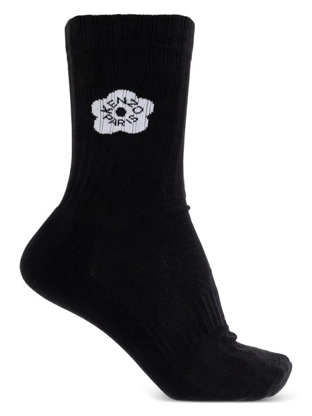  Kenzo Flower-logo Socks - Black 