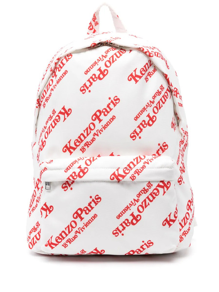  Kenzo Kenzogram Canvas Backpack - White 