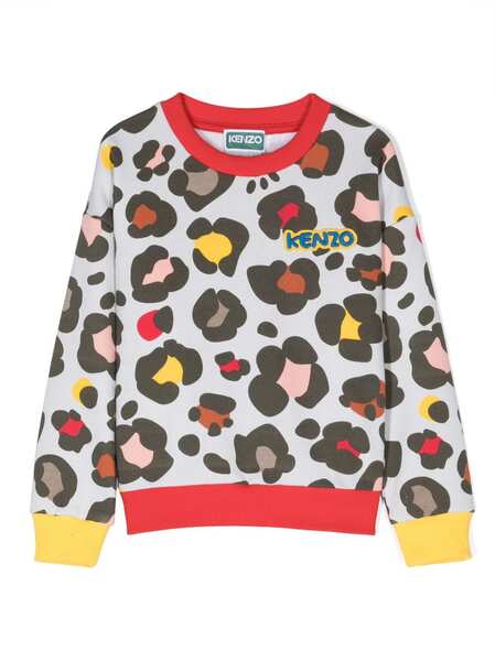  Kenzo Kids Animal-print Sweatshirt - Neutrals 
