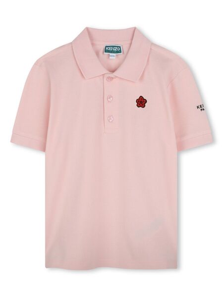  Kenzo Kids Boke Flower-patch Polo Shirt - Pink 