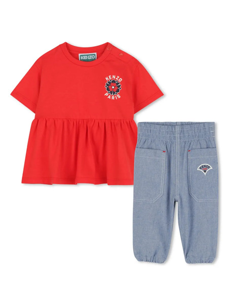  Kenzo Kids Boke Flower Trouser Set - Blue 