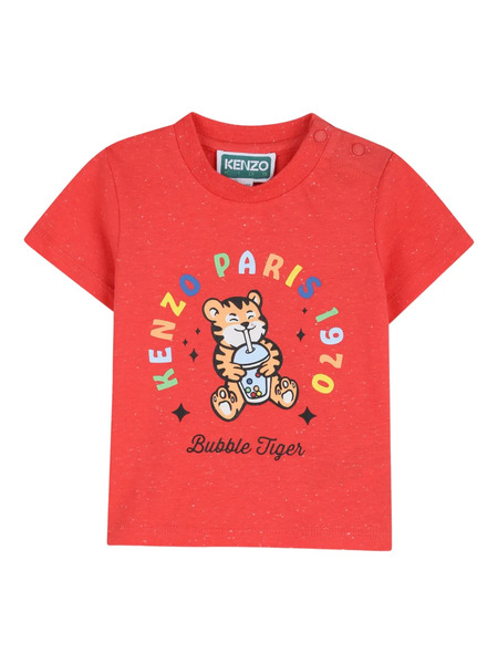  Kenzo Kids Bubble-tea Tiger Graphic T-shirt - Red 