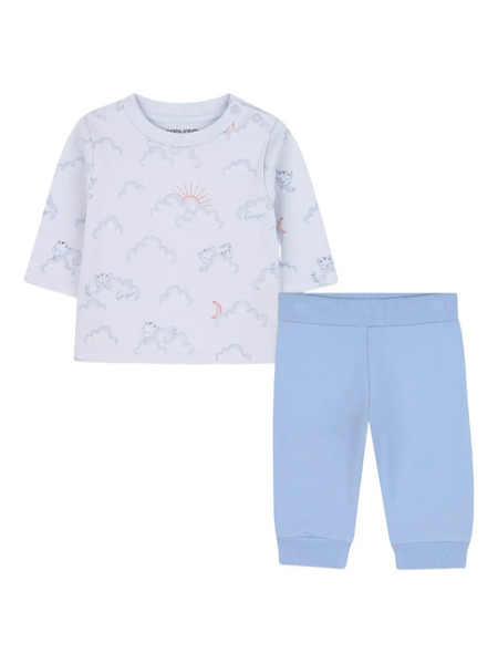  Kenzo Kids Cloud-print Trouser And Sweatshirt Set - Blue 